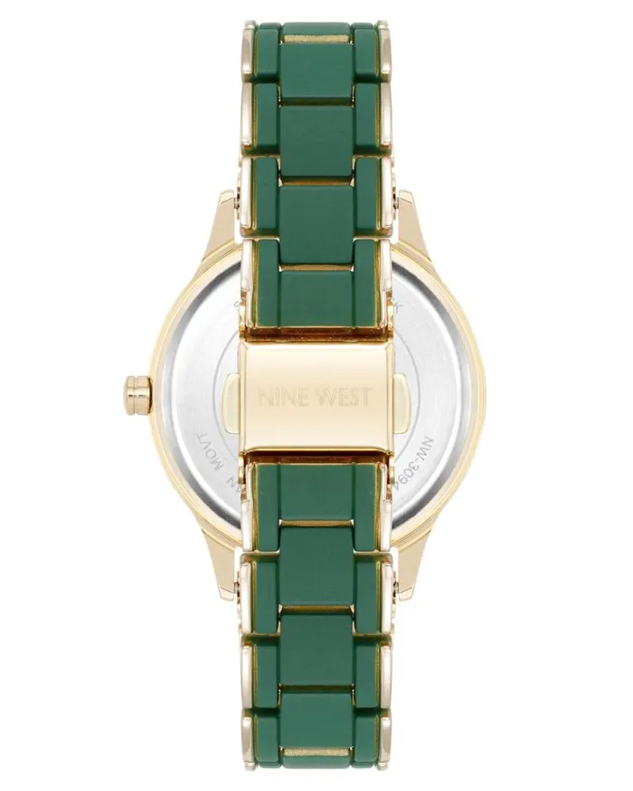 Modern Rubberized Bracelet Watch Green Women Nine West Straps Modern Rubberized Bracelet Watch Green Women Nine West Straps