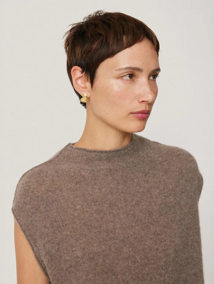 Molten Stud Earring Gold Women Jigsaw Jewellery