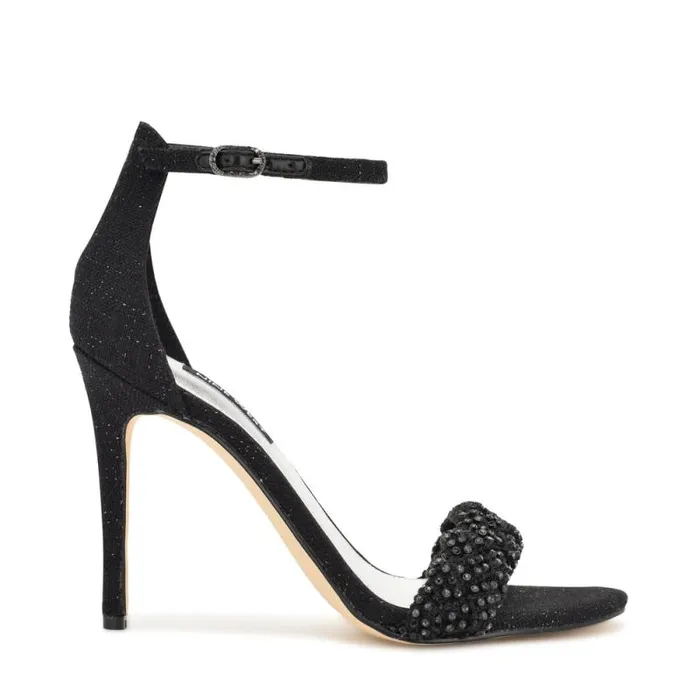Morelov Heeled Sandals Black Crystal Women Nine West Heels