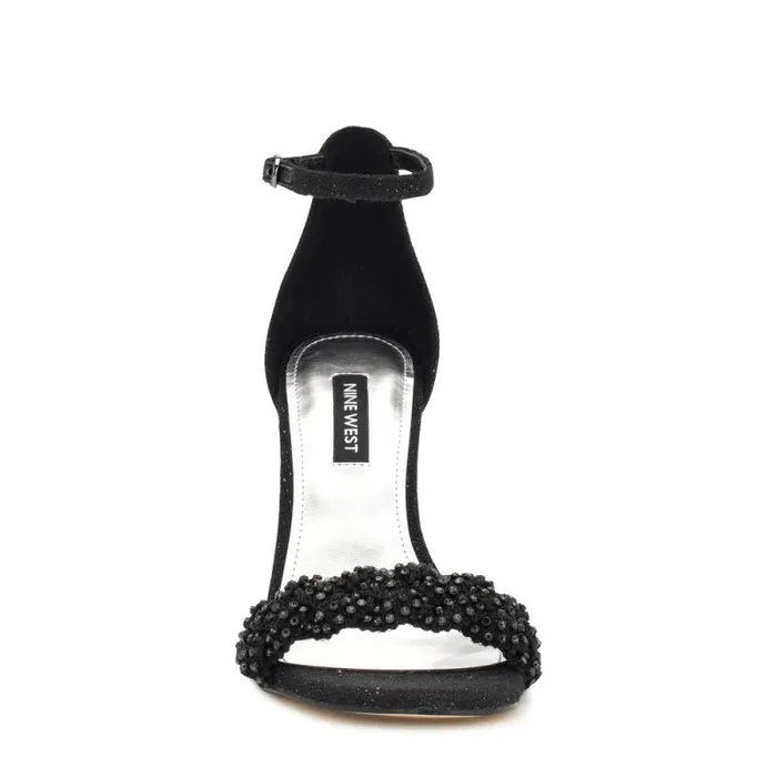 Morelov Heeled Sandals Black Crystal Women Nine West Heels Morelov Heeled Sandals Black Crystal Women Nine West Heels