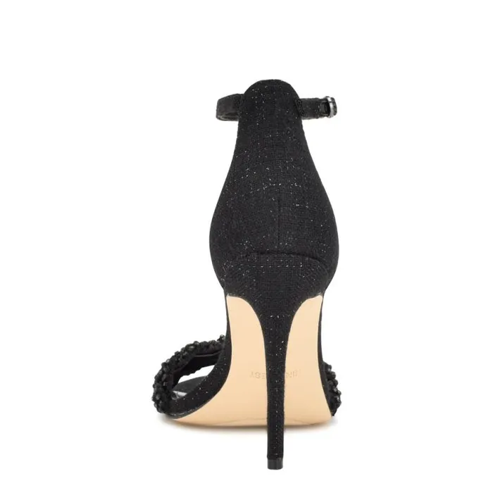 Morelov Heeled Sandals Black Crystal Women Nine West Heels Morelov Heeled Sandals Black Crystal Women Nine West Heels