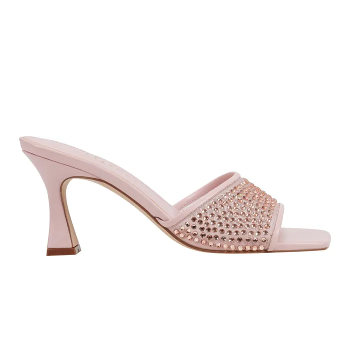 Mules and Slides Delaney Studded Slide Sandal Light Pink Leather Marc Fisher Women