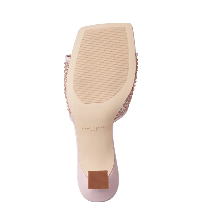 Mules and Slides Delaney Studded Slide Sandal Light Pink Leather Marc Fisher Women