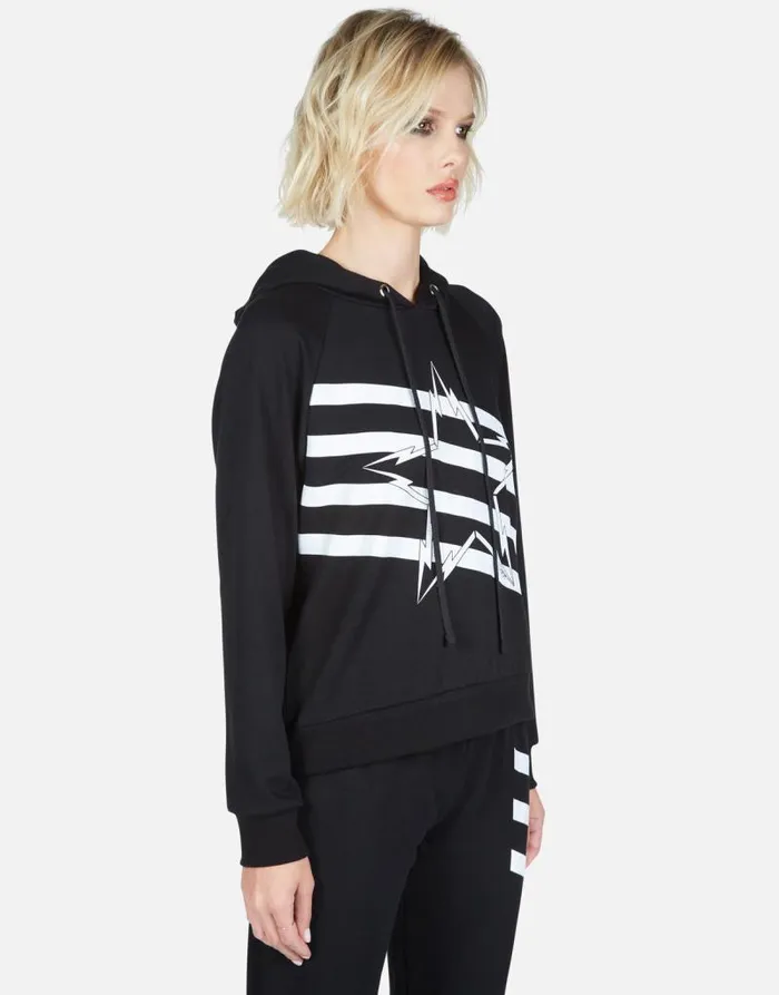 Mynx Lightning Bolt Star Black Women Lauren Moshi Hoodies
