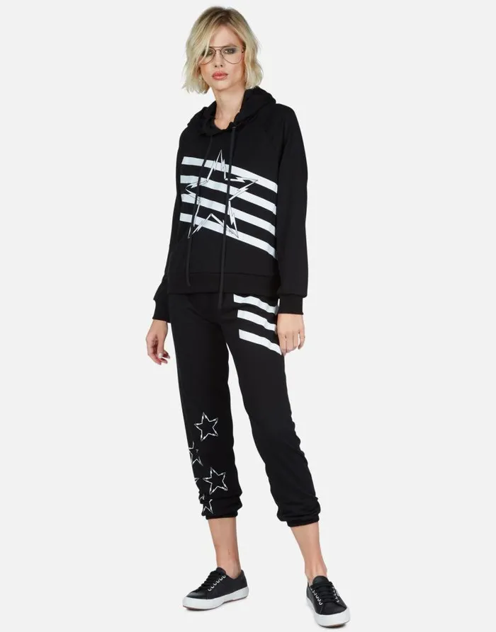 Mynx Lightning Bolt Star Black Women Lauren Moshi Hoodies
