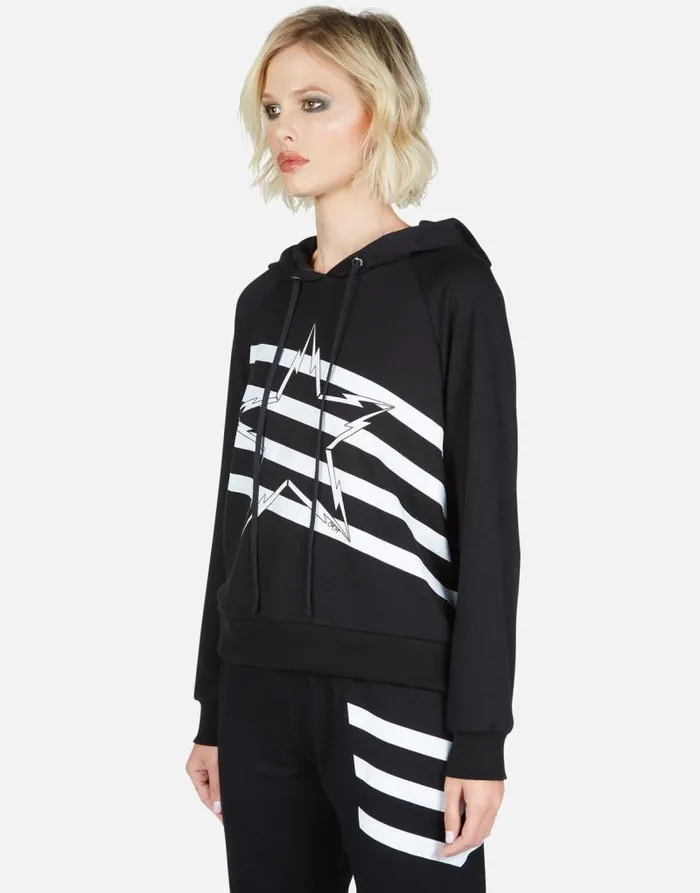 Mynx Lightning Bolt Star Black Women Lauren Moshi Hoodies