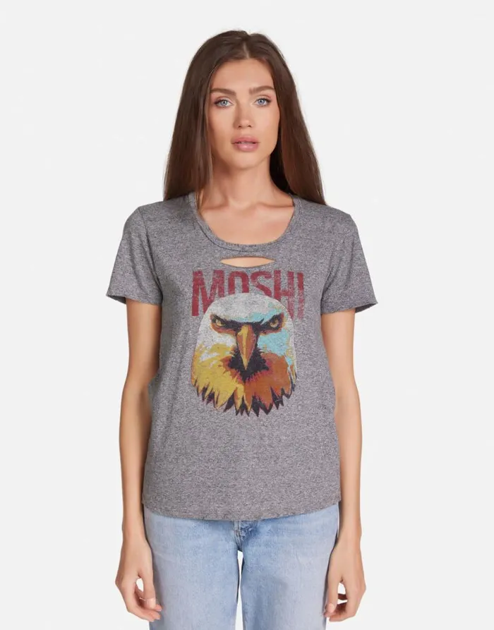 Myra Moshi Eagle Head Heather Grey Women Lauren Moshi Short Sleeve