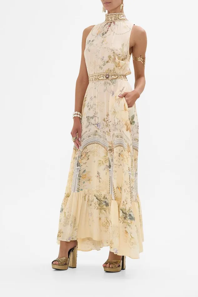 NECKTIE DRESS WITH ELASTICATED WAIST ADORNED IN ANTIQUITY Adorned In Antiquity Womens Camilla Dresses