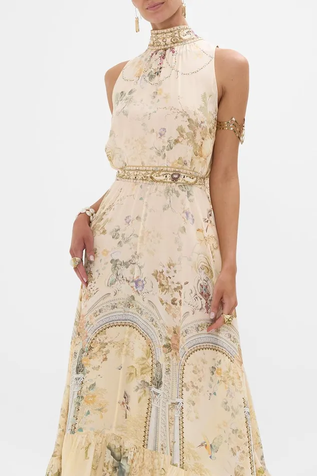 NECKTIE DRESS WITH ELASTICATED WAIST ADORNED IN ANTIQUITY Adorned In Antiquity Womens Camilla Dresses
