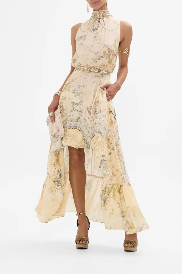 NECKTIE DRESS WITH ELASTICATED WAIST ADORNED IN ANTIQUITY Adorned In Antiquity Womens Camilla Dresses