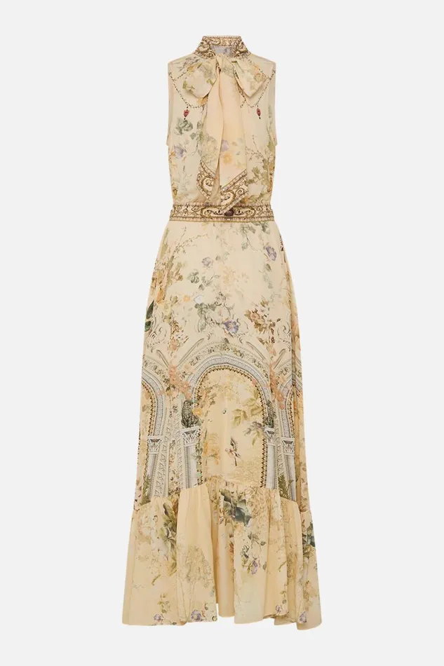NECKTIE DRESS WITH ELASTICATED WAIST ADORNED IN ANTIQUITY Adorned In Antiquity Womens Camilla Dresses