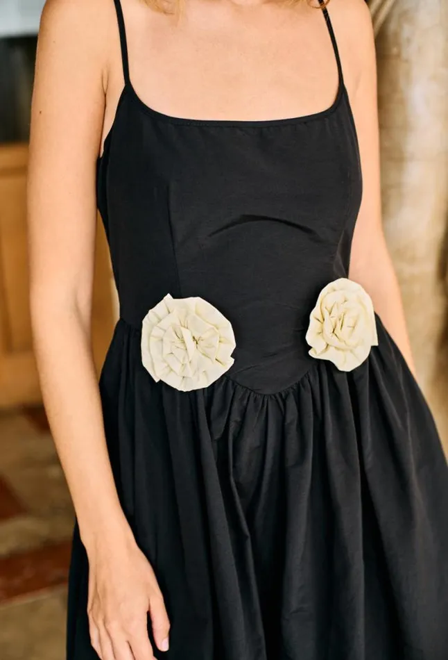 Neroni Dress Black Rosette Women Ciao Lucia Long Dresses