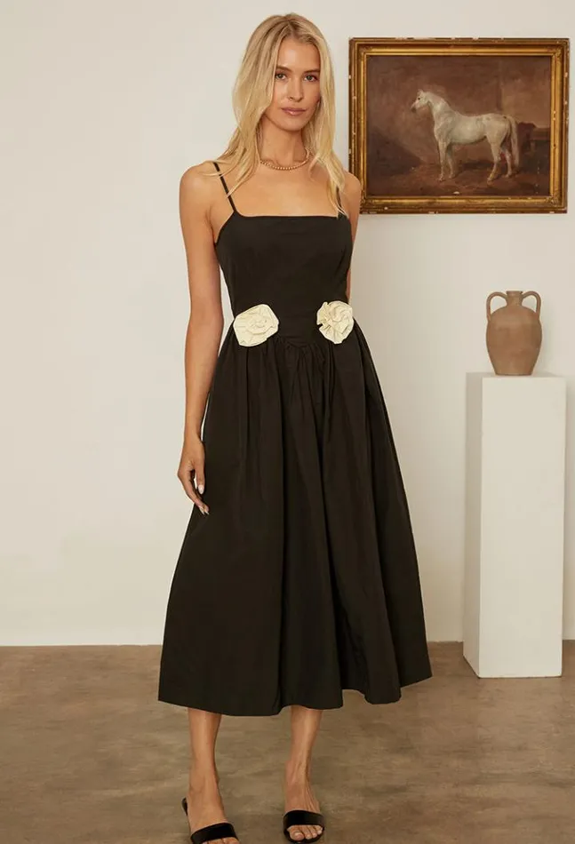 Neroni Dress Black Rosette Women Ciao Lucia Long Dresses