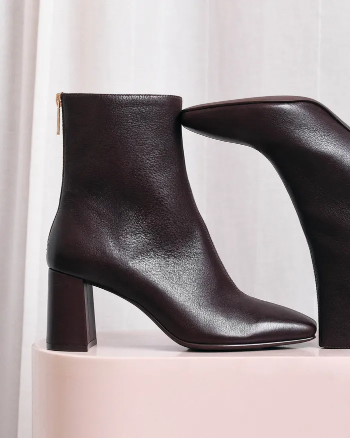 Nevada mid ankle boots chocolate leather MID ANKLE BOOTS jomercer Women Nevada mid ankle boots chocolate leather MID ANKLE BOOTS jomercer Women