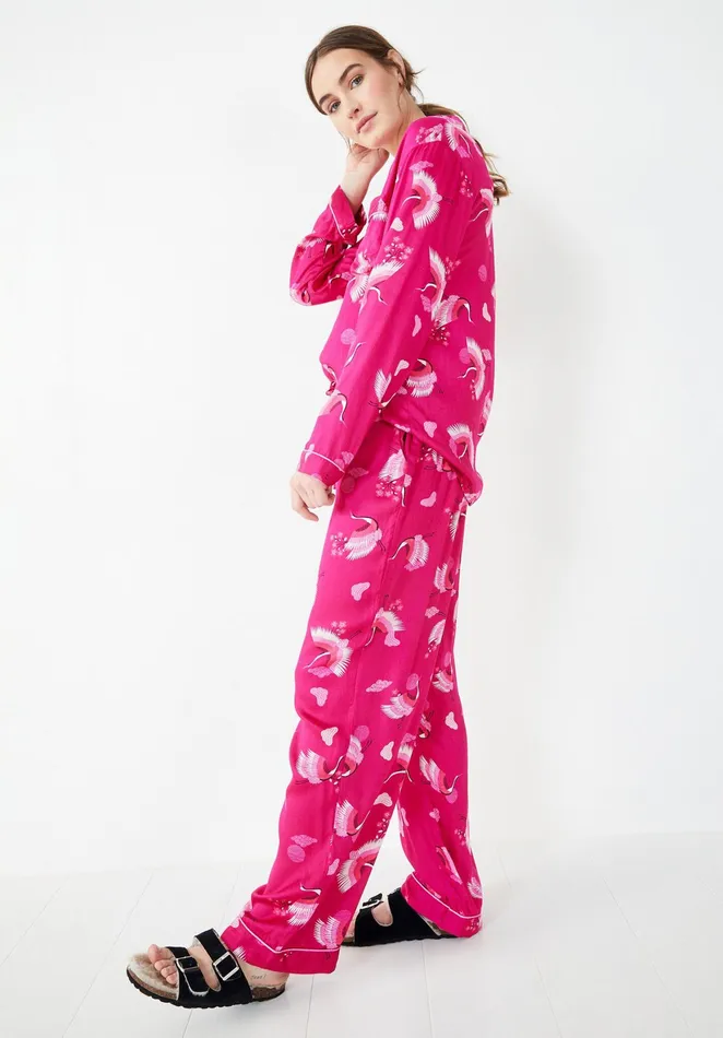 Nightwear Women Hush Aoife Printed Pyjamas Oriental Birdspink