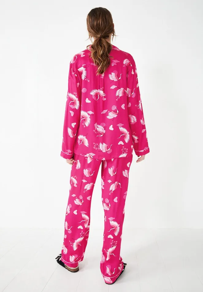 Nightwear Women Hush Aoife Printed Pyjamas Oriental Birdspink