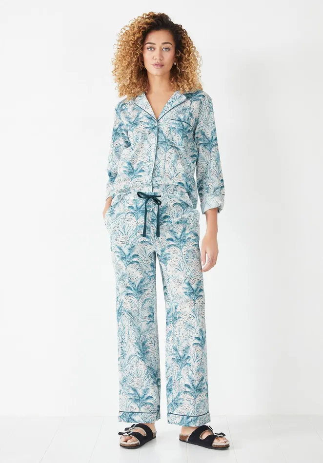 Nightwear Women Hush Elsa Printed Cotton Pyjamas Sketchy Jungle Blue