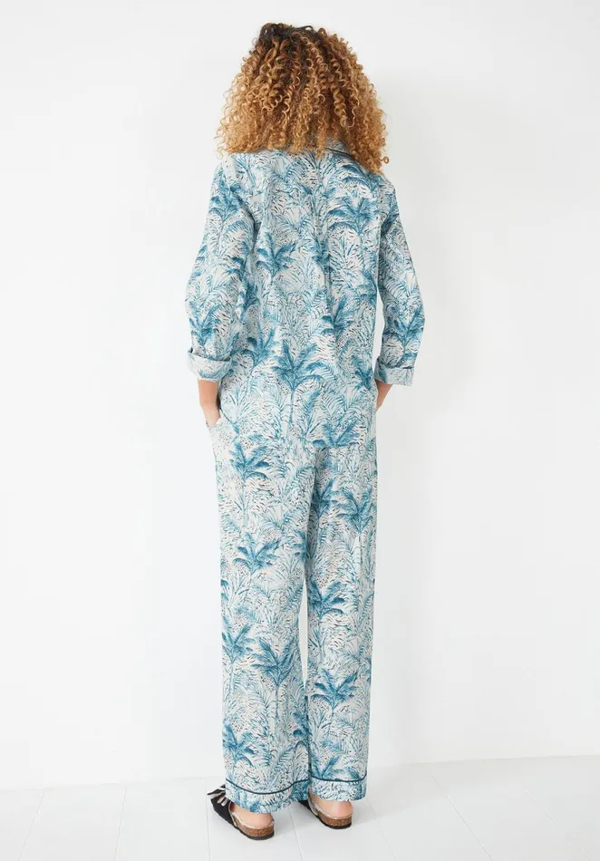 Nightwear Women Hush Elsa Printed Cotton Pyjamas Sketchy Jungle Blue