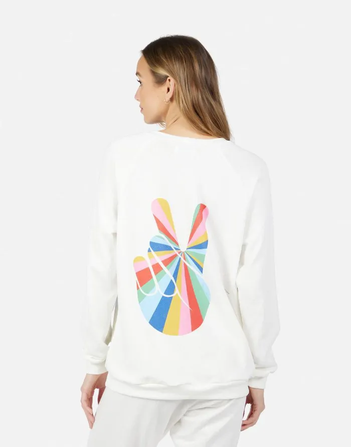 Noleta Stripe Peace Milk Women Lauren Moshi Long Sleeve