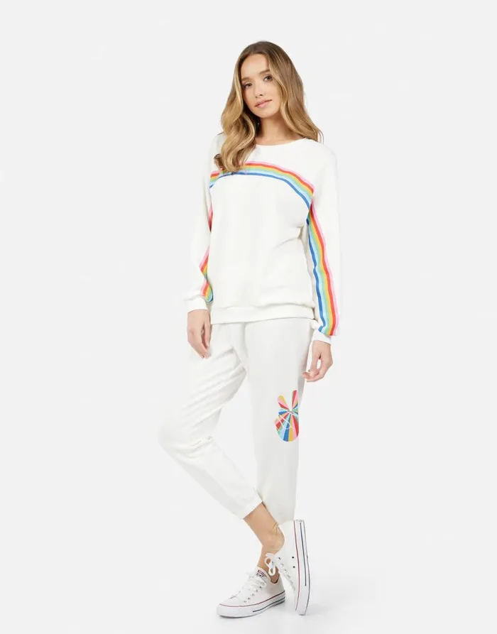 Noleta Stripe Peace Milk Women Lauren Moshi Long Sleeve