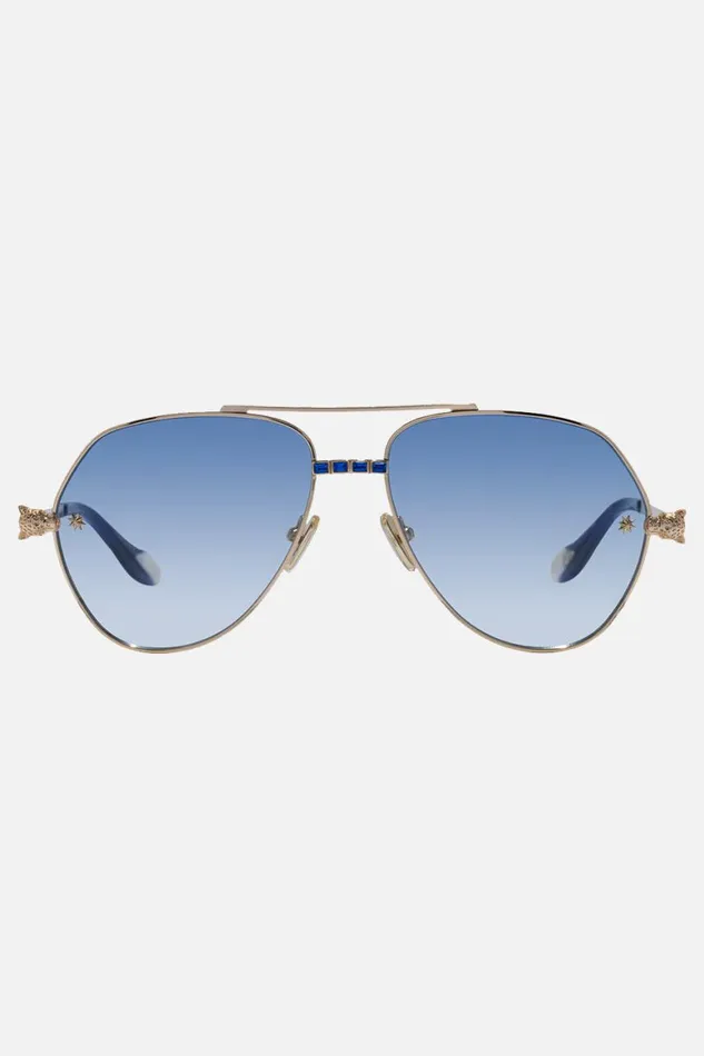 NOTHING IN MODERATION SUNGLASSES GOLD BLUE Gold Blue WomensMens Camilla Sunglasses