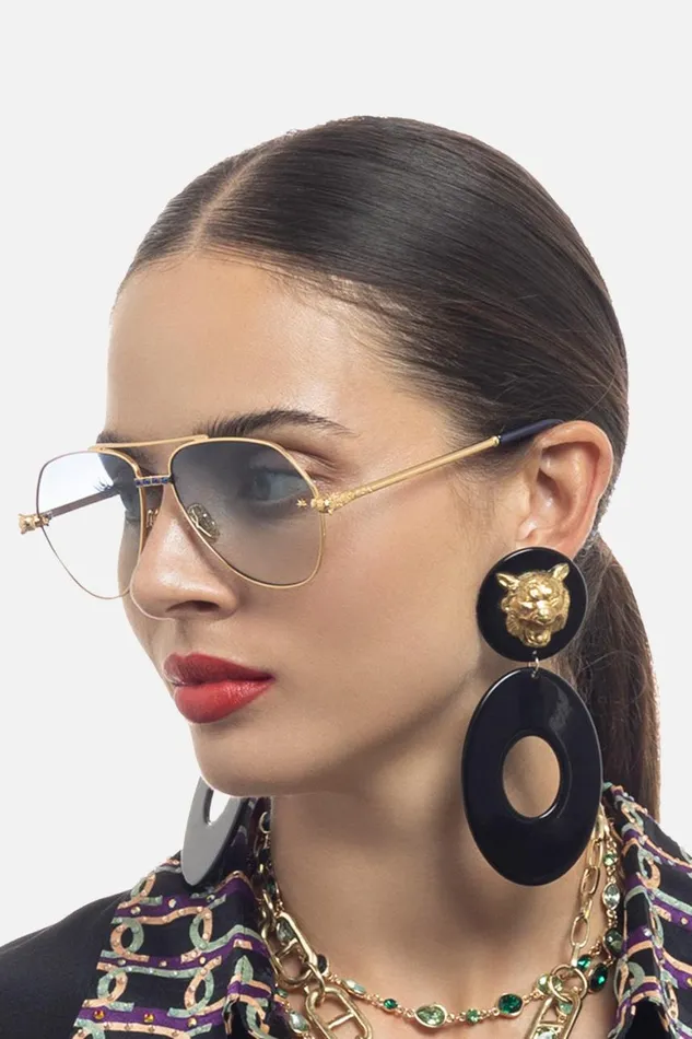 NOTHING IN MODERATION SUNGLASSES GOLD BLUE Gold Blue WomensMens Camilla Sunglasses
