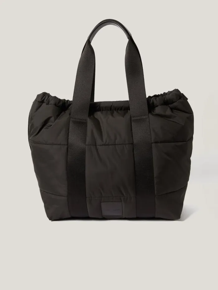 Nylon Quilted Drawstring Tote Chocolate Women Jigsaw Bags