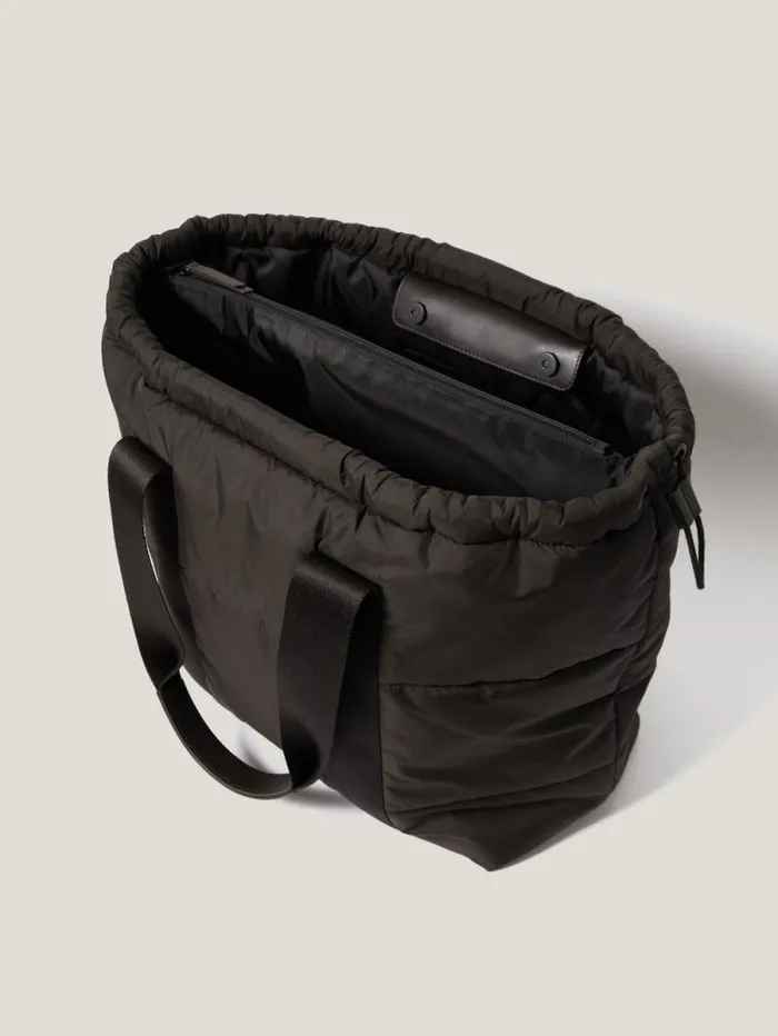 Nylon Quilted Drawstring Tote Chocolate Women Jigsaw Bags