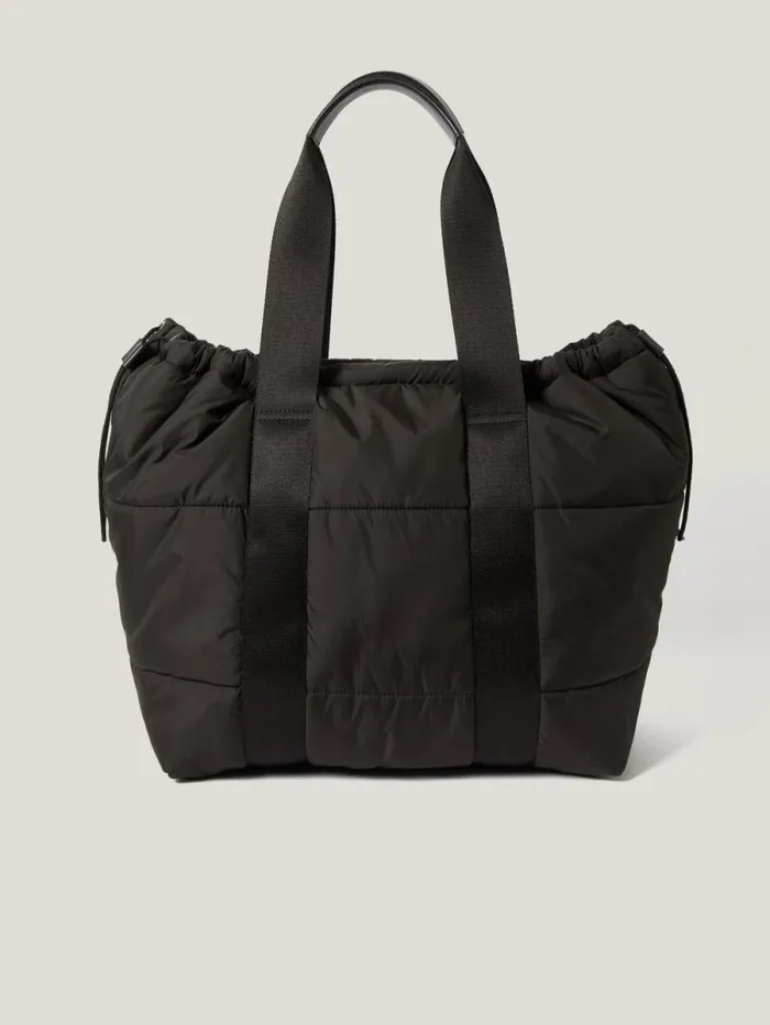 Nylon Quilted Drawstring Tote Chocolate Women Jigsaw Bags