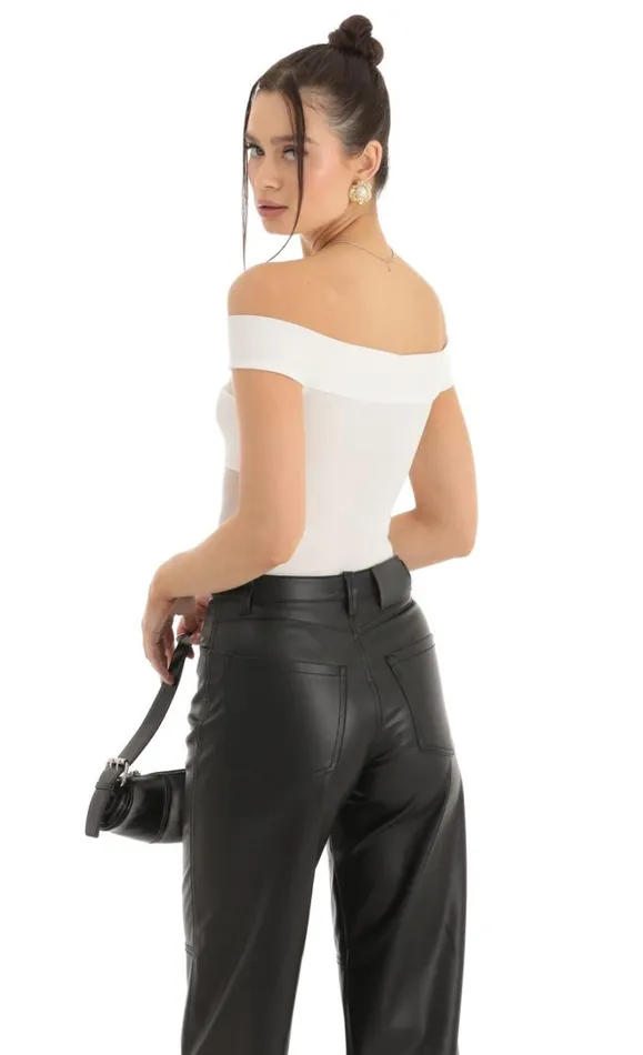 Off Shoulder Mesh Cut Out Bodysuit White Women LUCY IN THE SKY Bodysuits Off Shoulder Mesh Cut Out Bodysuit White Women LUCY IN THE SKY Bodysuits