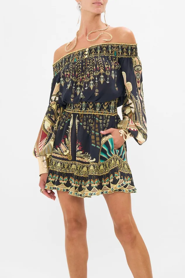OFF SHOULDER SHORT DRESS THEY CALLED HER NEFERTARI They Called Her Nefertari Womens Camilla Dresses