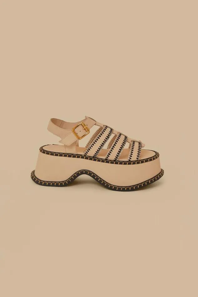 OffWhite Artisanal Fisherman Platform Sandal Women FARM Rio Sandals