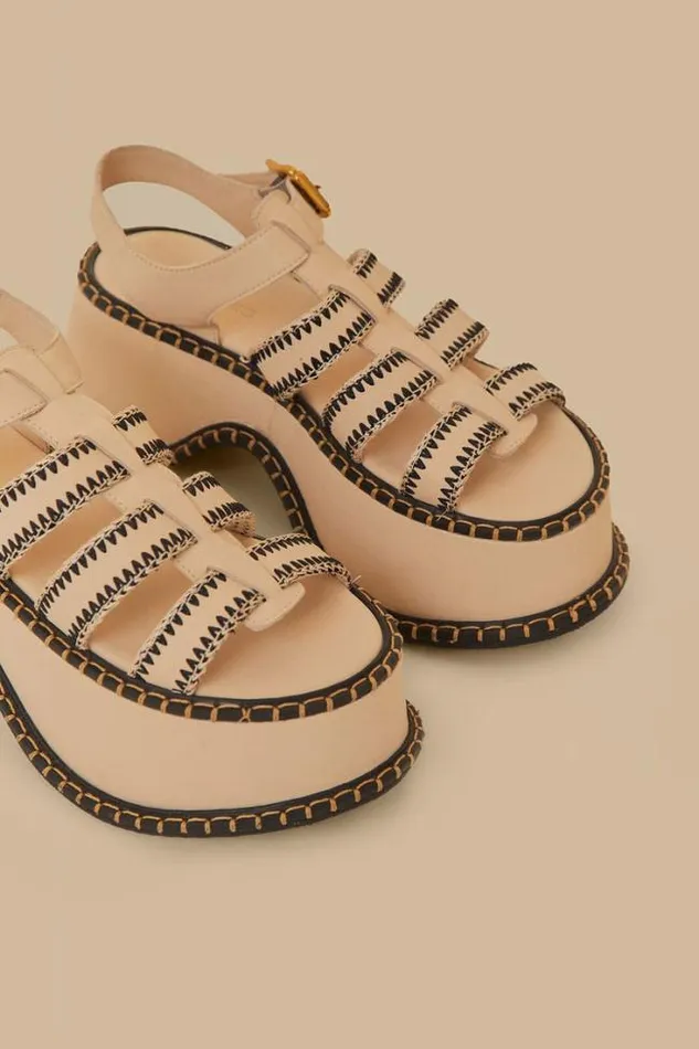 OffWhite Artisanal Fisherman Platform Sandal Women FARM Rio Sandals