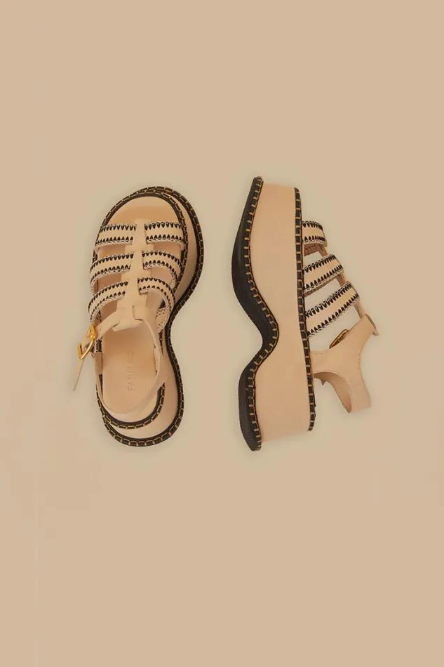 OffWhite Artisanal Fisherman Platform Sandal Women FARM Rio Sandals