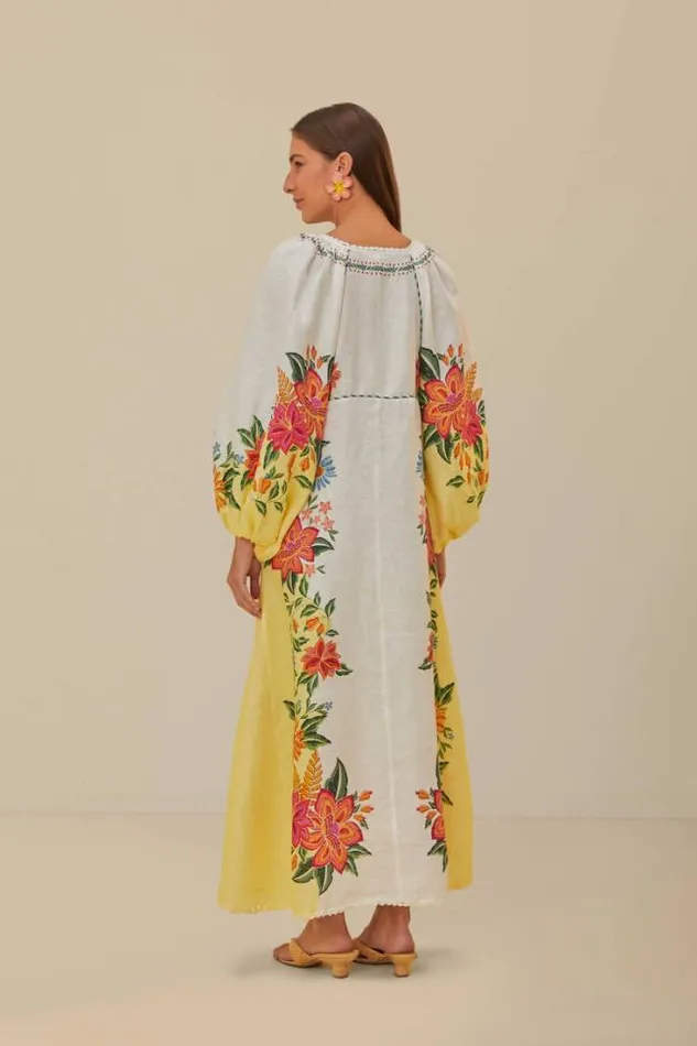 OffWhite Bloom Garden Maxi Dress Women FARM Rio Maxi Dresses
