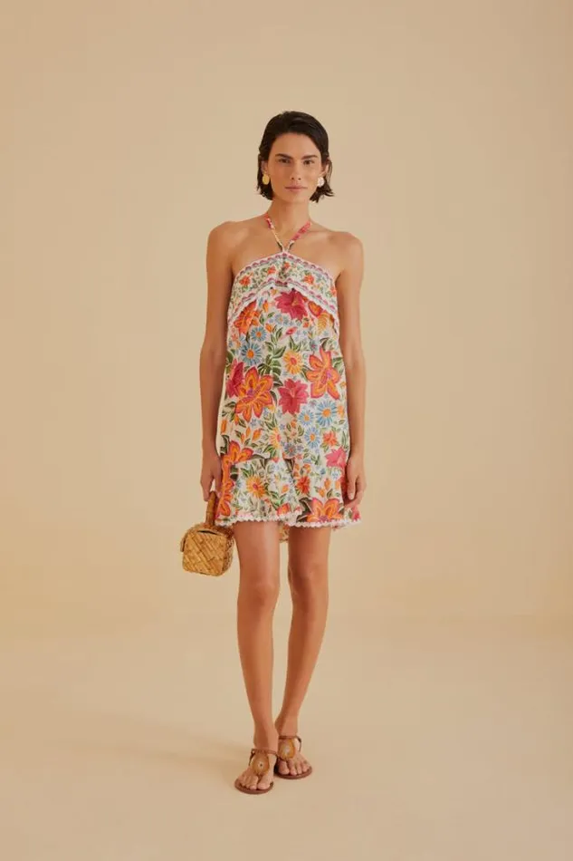 OffWhite Bloom Garden Mini Dress Women FARM Rio Mini Dresses