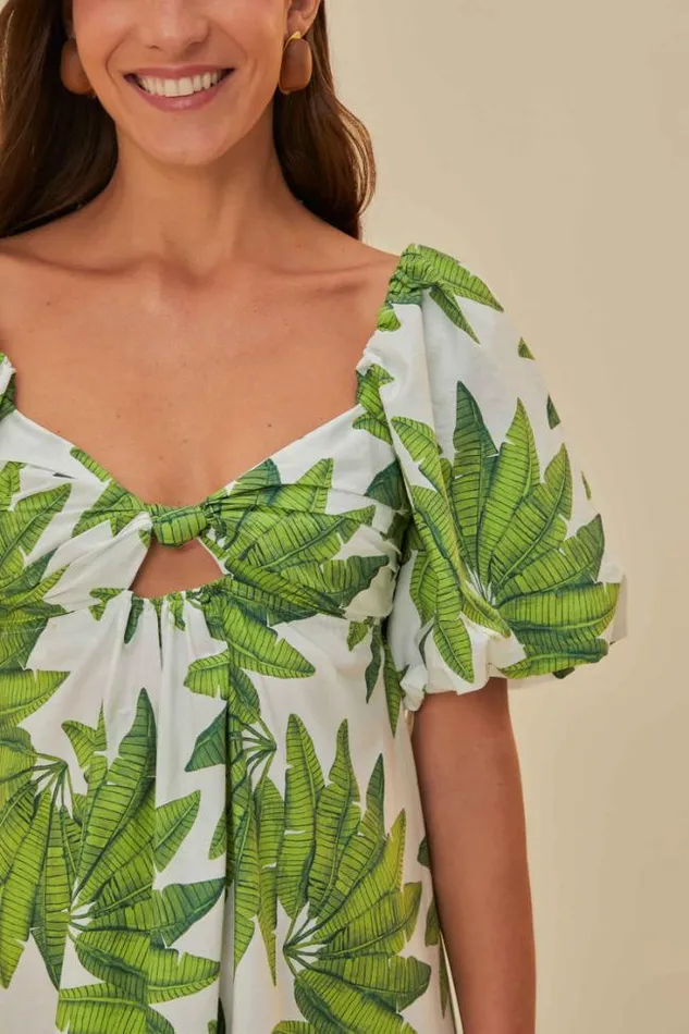 OffWhite Palms Fan Mini Dress Women FARM Rio Mini Dresses