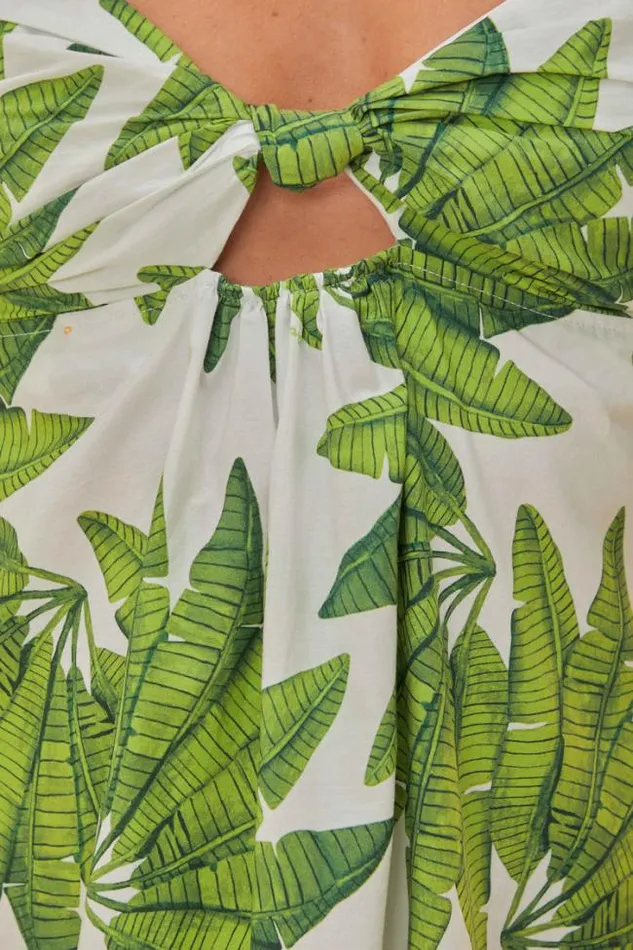 OffWhite Palms Fan Mini Dress Women FARM Rio Mini Dresses