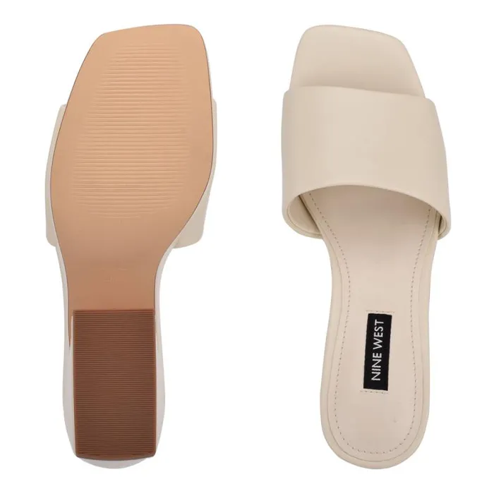 Oklee Platform Slide Sandals Chic Cream Women Nine West Heels Oklee Platform Slide Sandals Chic Cream Women Nine West Heels