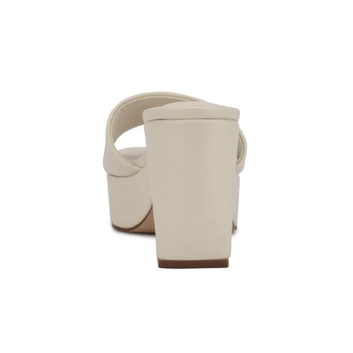 Oklee Platform Slide Sandals Chic Cream Women Nine West Heels Oklee Platform Slide Sandals Chic Cream Women Nine West Heels