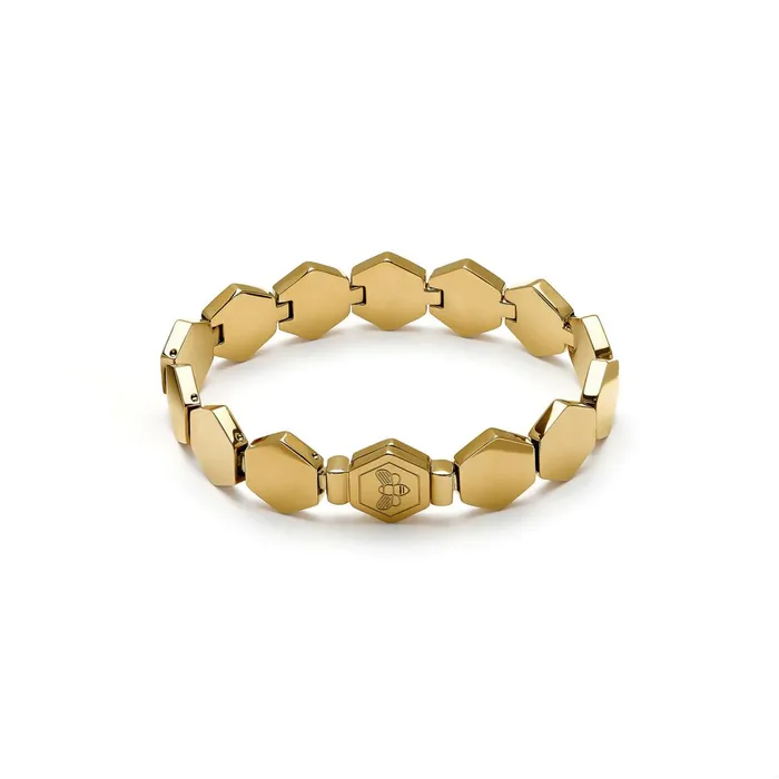 Olivia Burton Bracelets Women Honeycomb Gold Plated Slim Cuff Bracelet