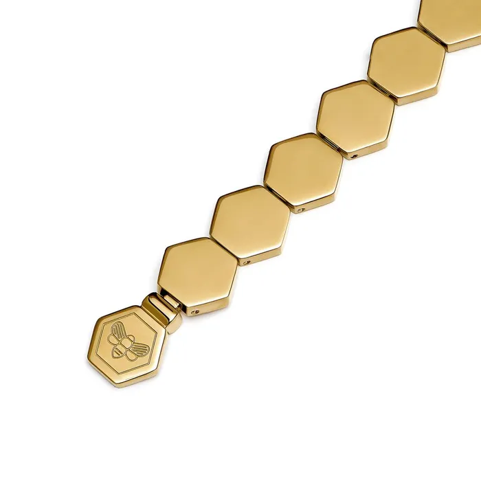 Olivia Burton Bracelets Women Honeycomb Gold Plated Slim Cuff Bracelet