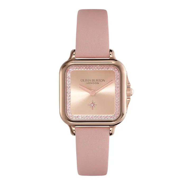 Olivia Burton Classic Watches Women 28mm Grosvenor Rose Gold and Mellow Rose Leather Strap Watch Olivia Burton Classic Watches Women 28mm Grosvenor Rose Gold and Mellow Rose Leather Strap Watch