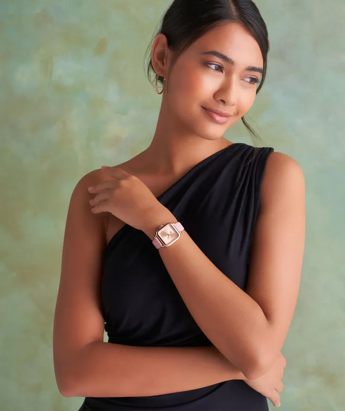 Olivia Burton Classic Watches Women 28mm Grosvenor Rose Gold and Mellow Rose Leather Strap Watch
