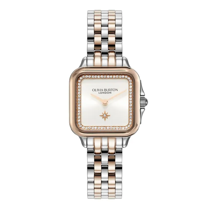 Olivia Burton Classic Watches Women 28mm Grosvenor White and Two Tone Bracelet Watch