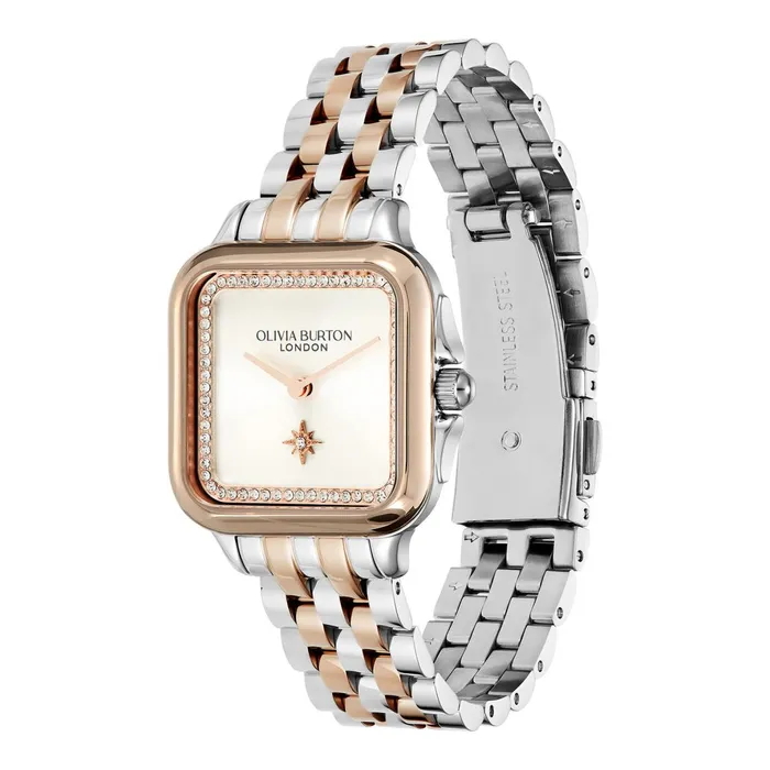 Olivia Burton Classic Watches Women 28mm Grosvenor White and Two Tone Bracelet Watch