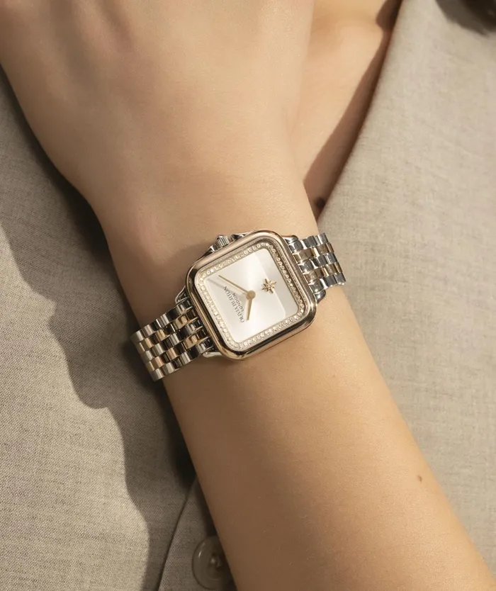Olivia Burton Classic Watches Women 28mm Grosvenor White and Two Tone Bracelet Watch