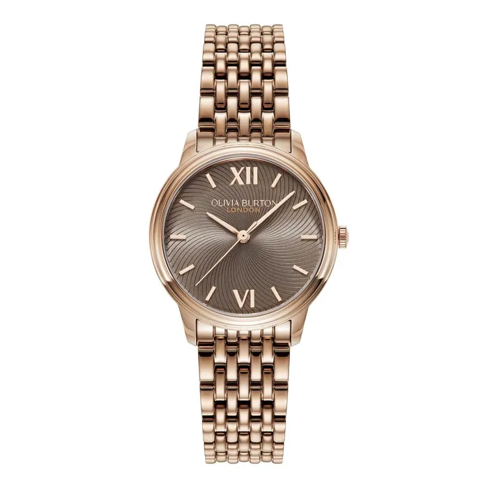 Olivia Burton Color Dial Watches Women 32mm Swirl Mushroom and Rose Gold Bracelet Watch