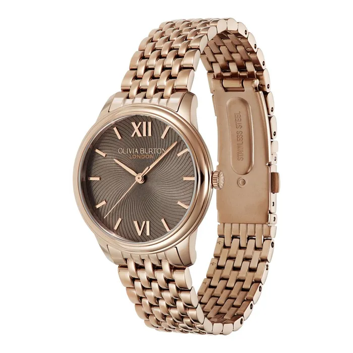 Olivia Burton Color Dial Watches Women 32mm Swirl Mushroom and Rose Gold Bracelet Watch