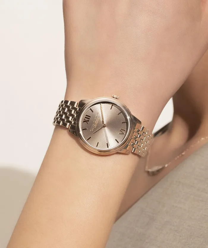 Olivia Burton Color Dial Watches Women 32mm Swirl Mushroom and Rose Gold Bracelet Watch